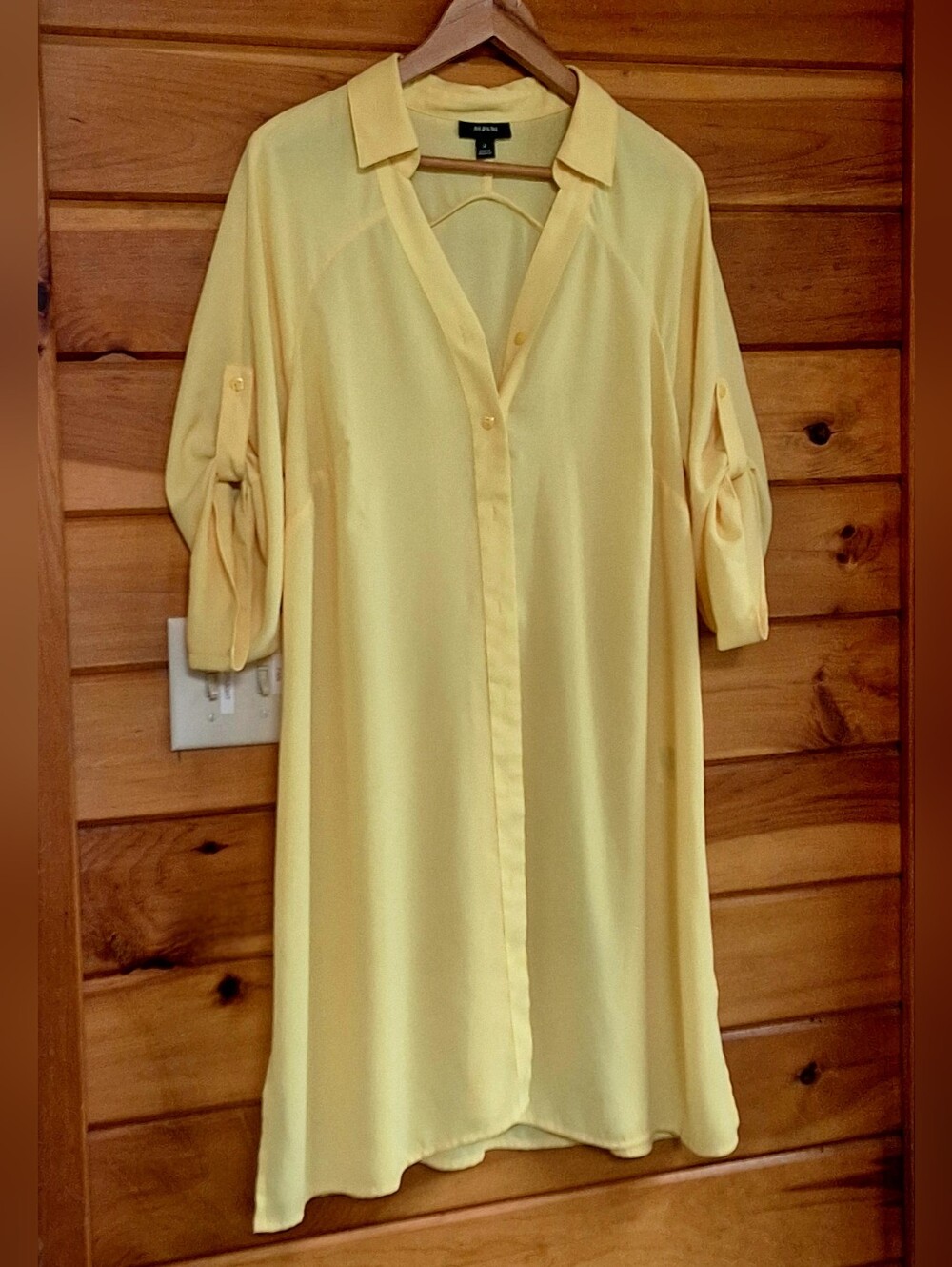 💛 Alfani Yellow Button-Front Tunic